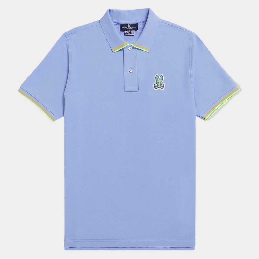 Psycho Bunny Blue Polo Shirt with Embroidered Logo